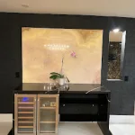Wall electrical repair near fireplace in Los Angeles home
