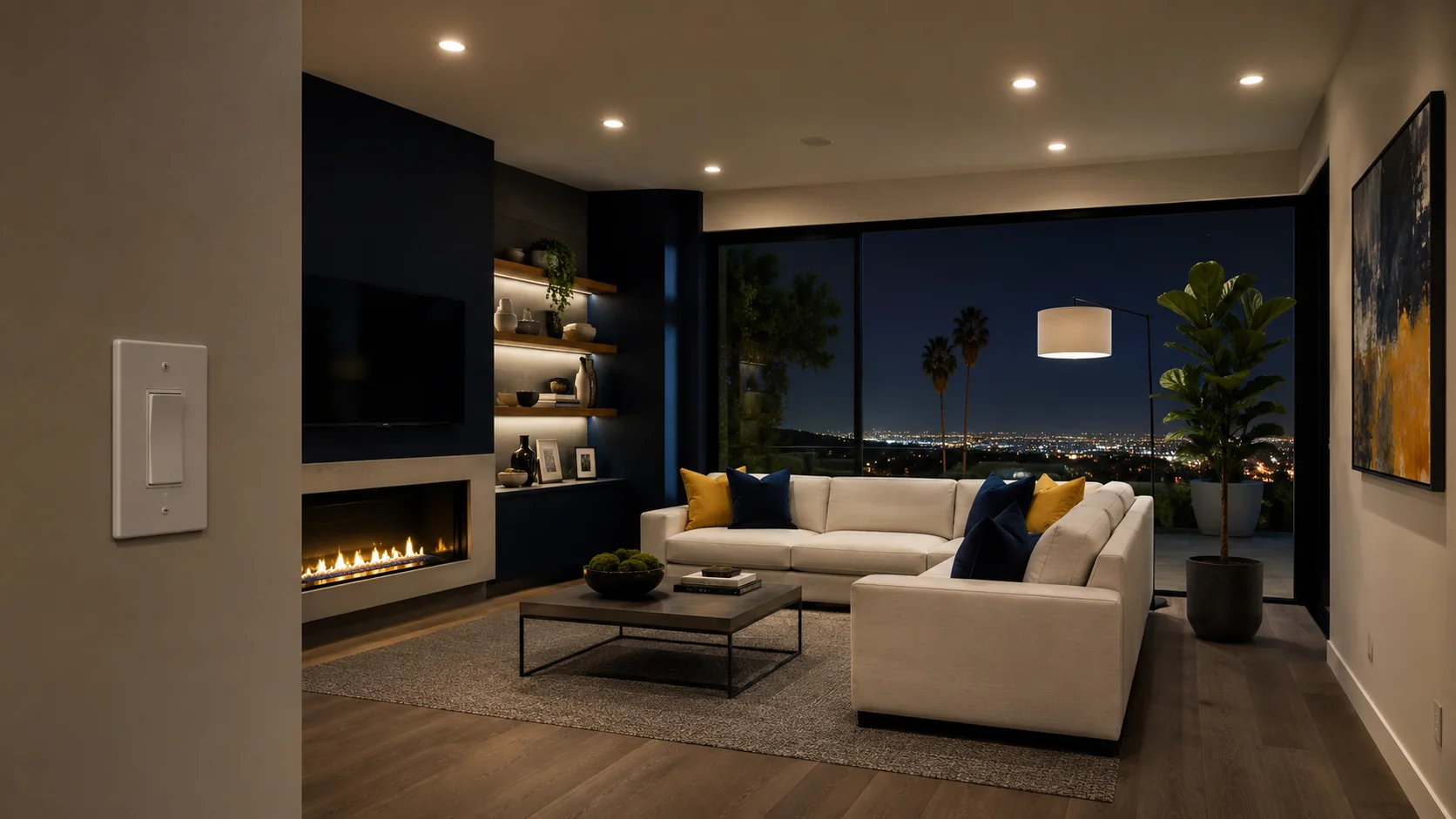 Lights flickering in a Los Angeles home